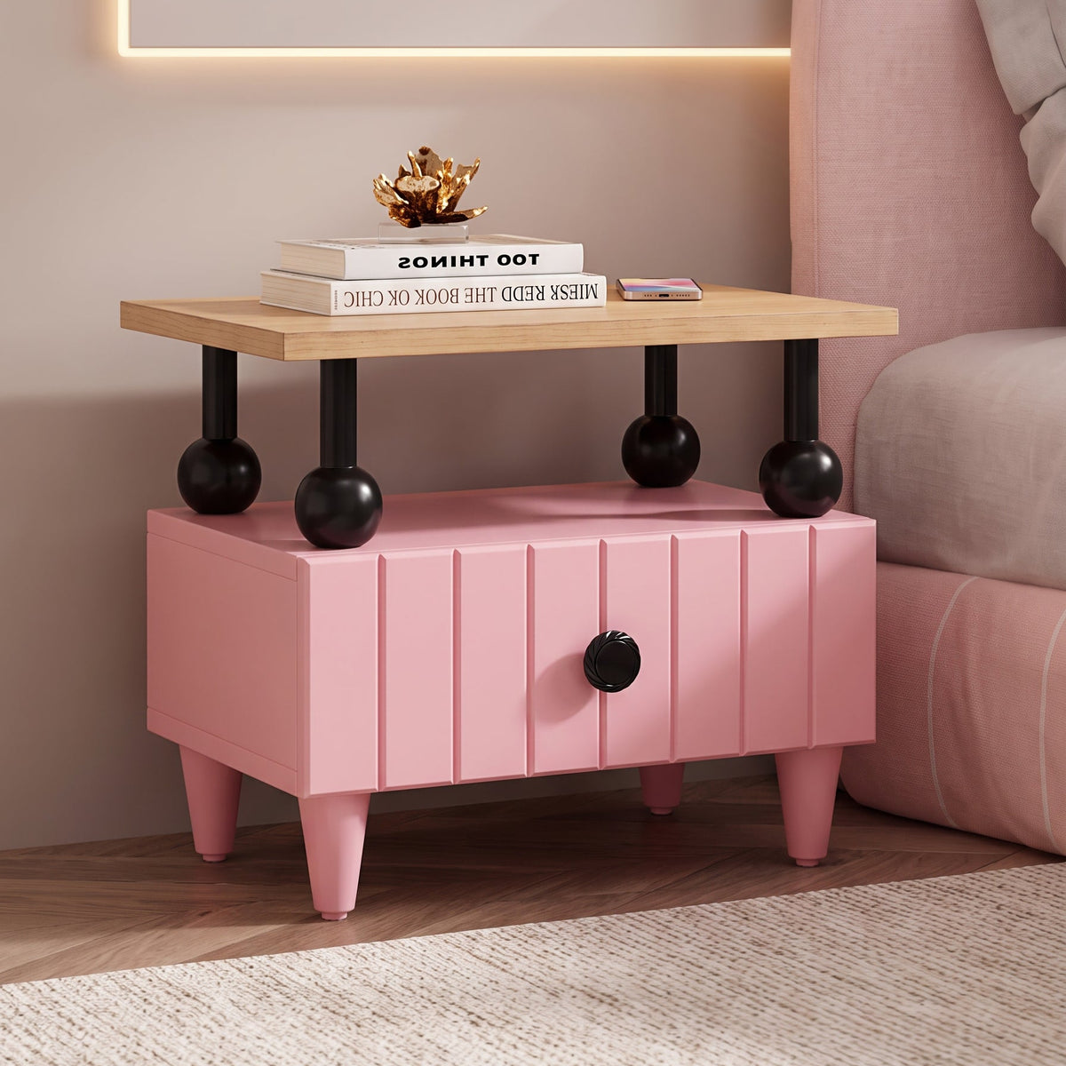 Pink Bloom Side Table- Single